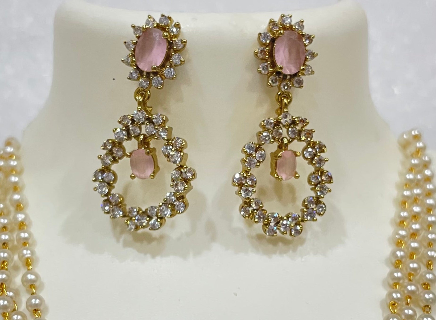 AD Ring Pendulum Locket Set with pearl strands L1104 1104