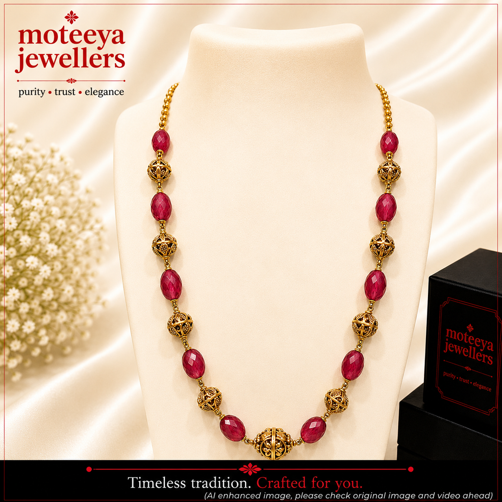 Chain Necklace with beads N1117 1117