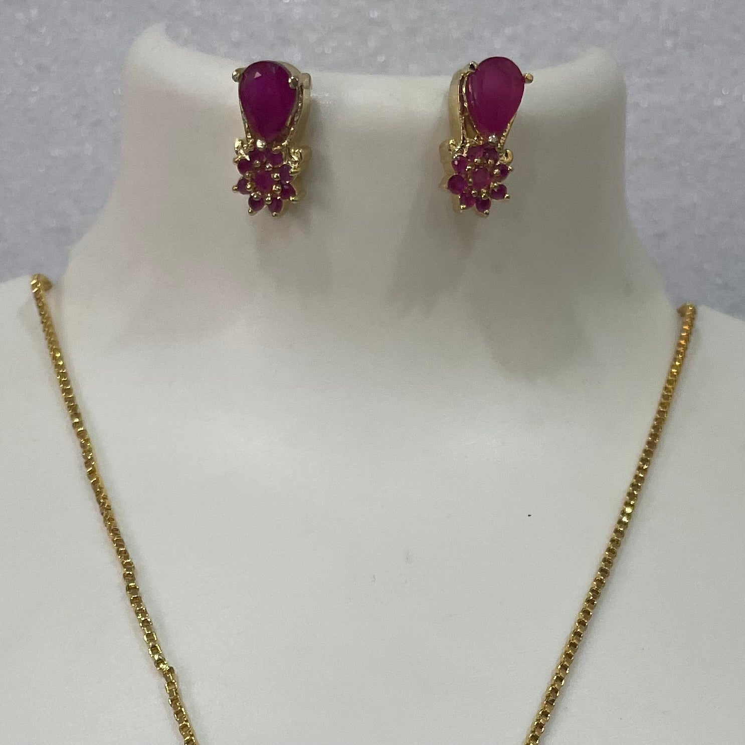 Rani pink stone locket set with chain L1106 1106