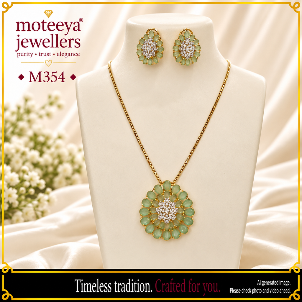 Pear Shaped American Diamonds Cluster Set m354