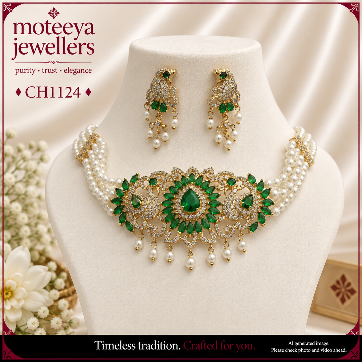 Green Mayur Choker CH1124