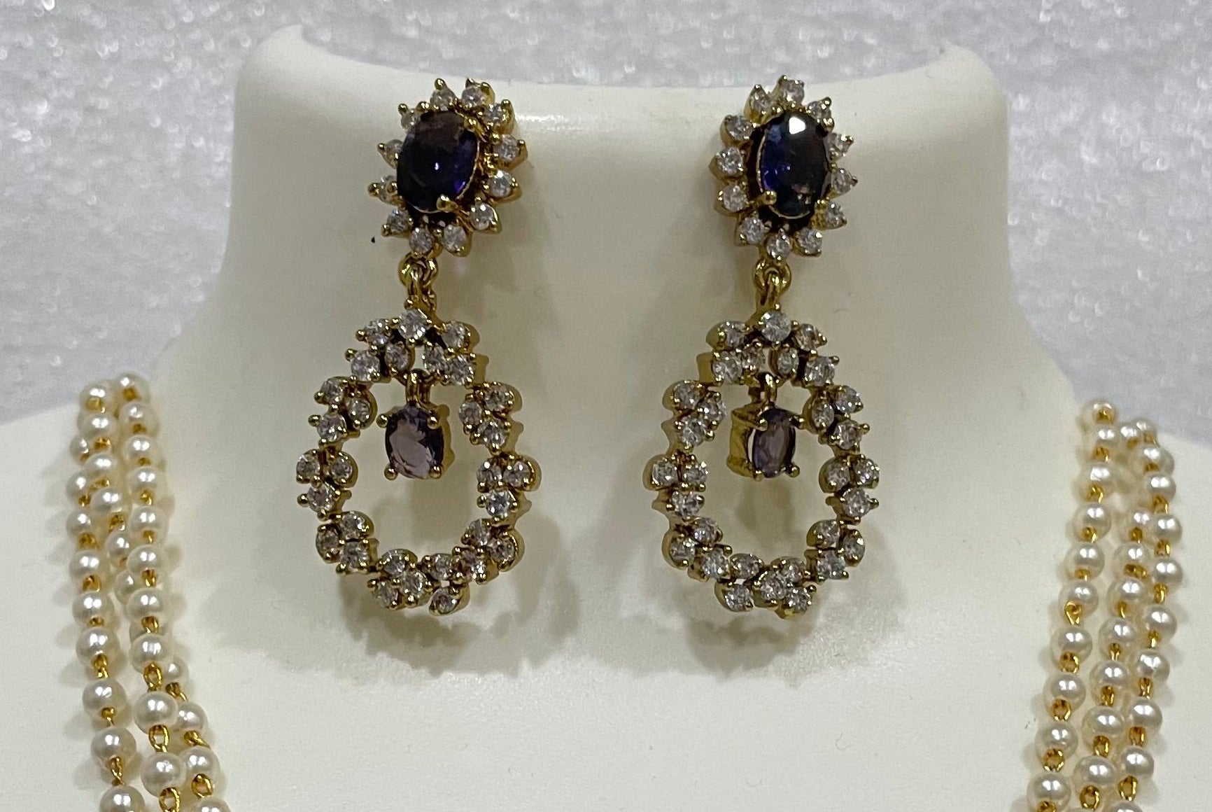 AD Ring Pendulum Locket Set with pearl strands L1104 1104