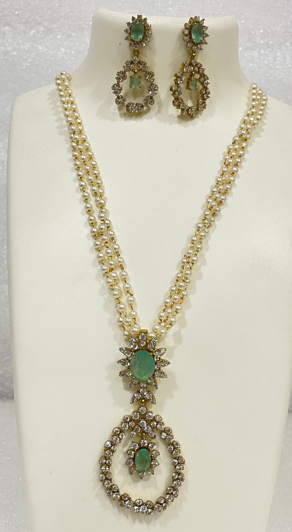 AD Ring Pendulum Locket Set with pearl strands L1104 1104