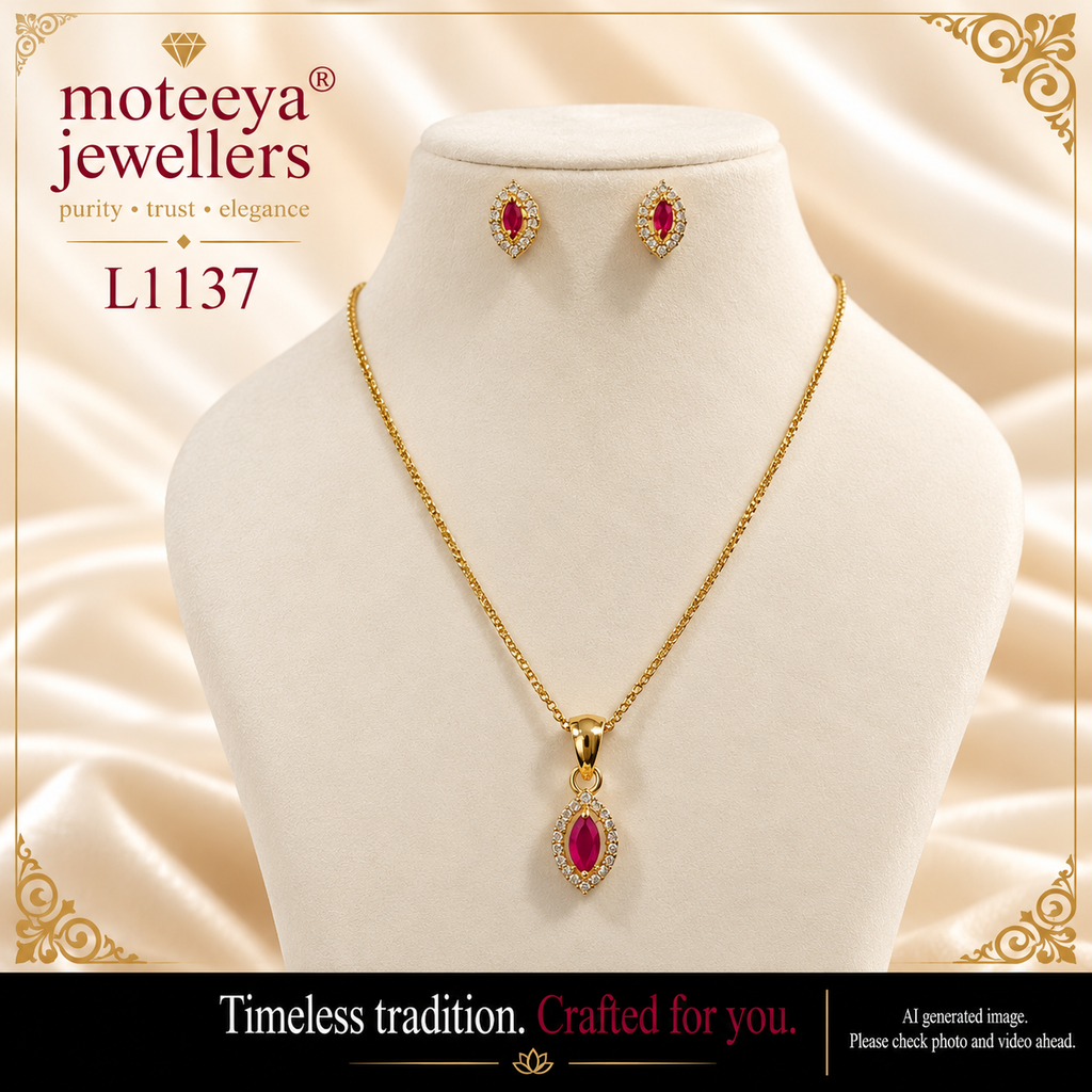Single stone locket Set L1137 1137
