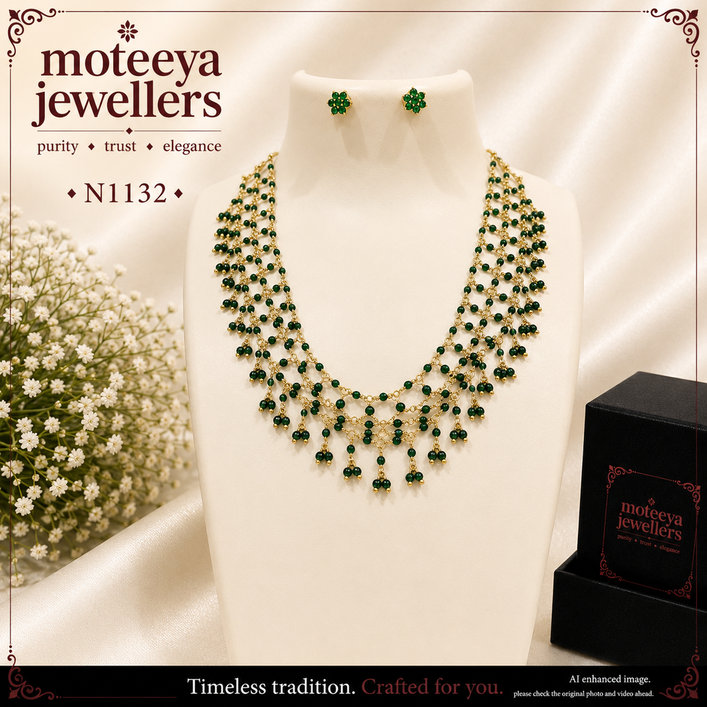 Green jaali Necklace N1132 1132