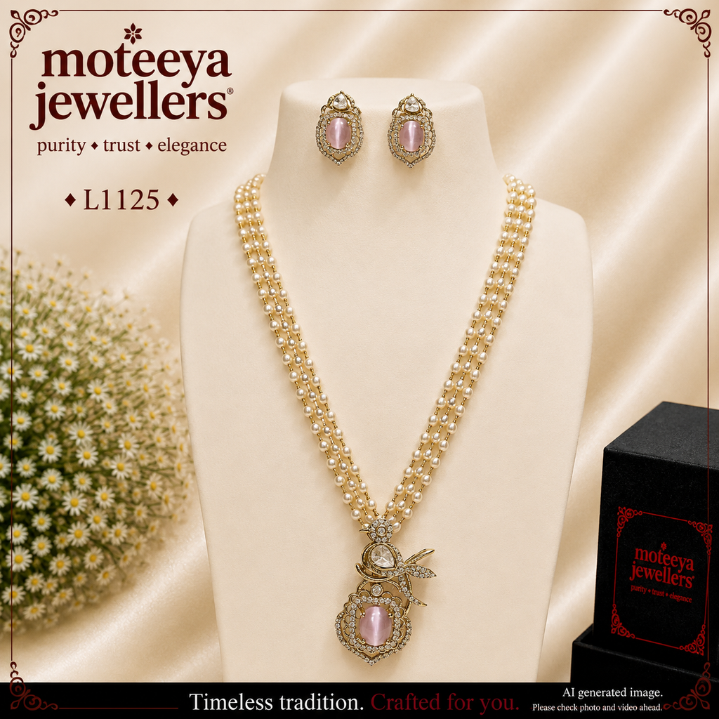 AD single stone Locket Set L1125 1125