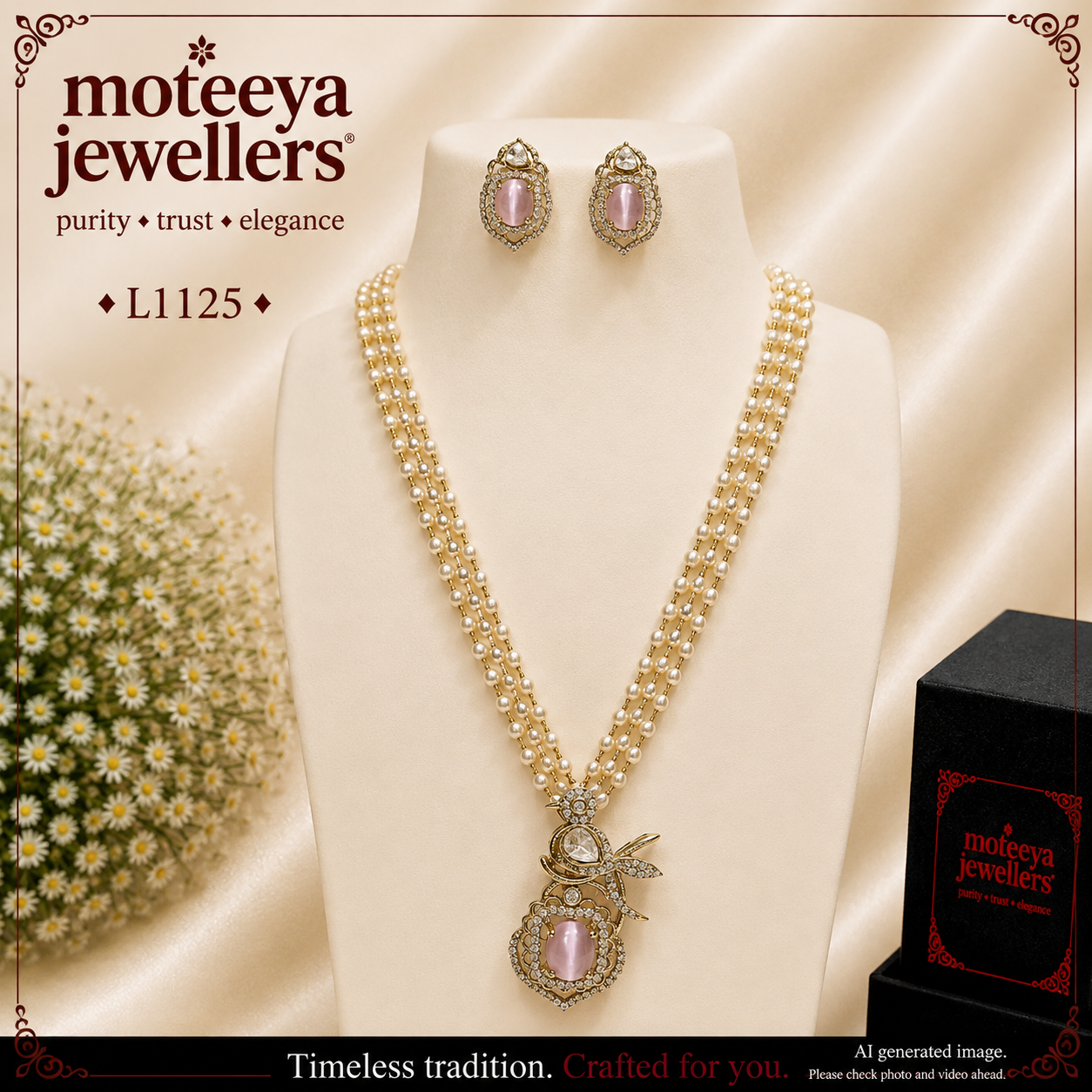 AD single stone Locket Set L1125 1125