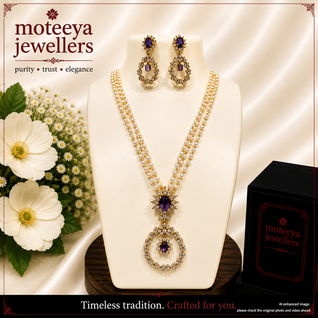 AD Ring Pendulum Locket Set with pearl strands L1104 1104