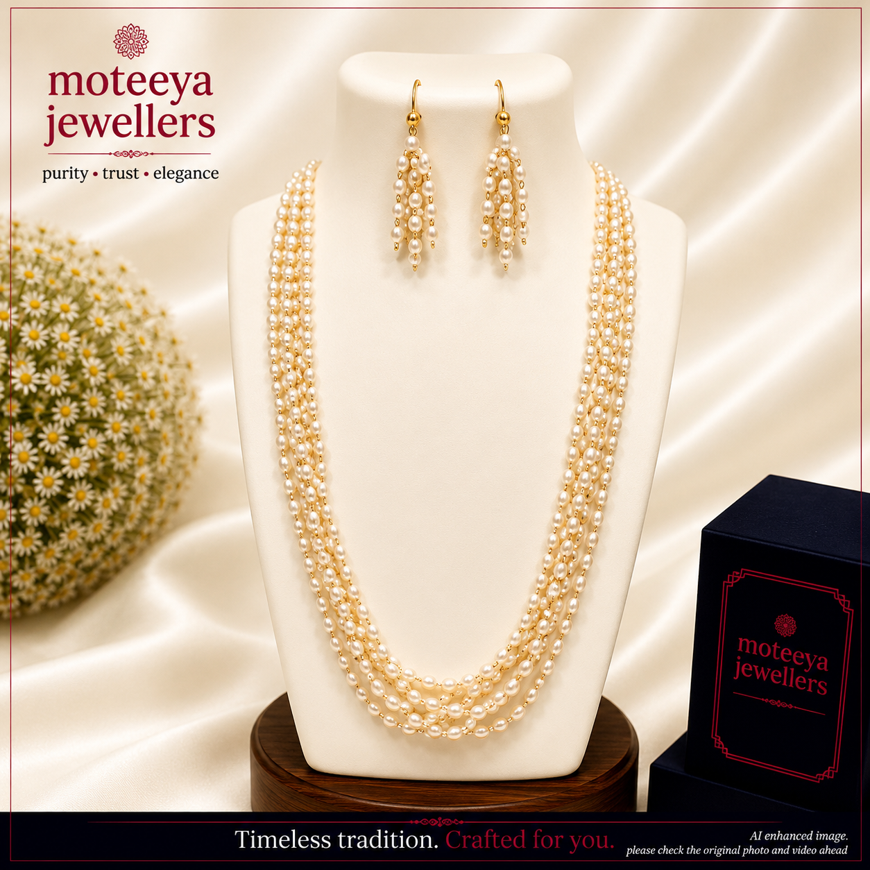 Synthetic Rice pearls Necklace mKh434 434
