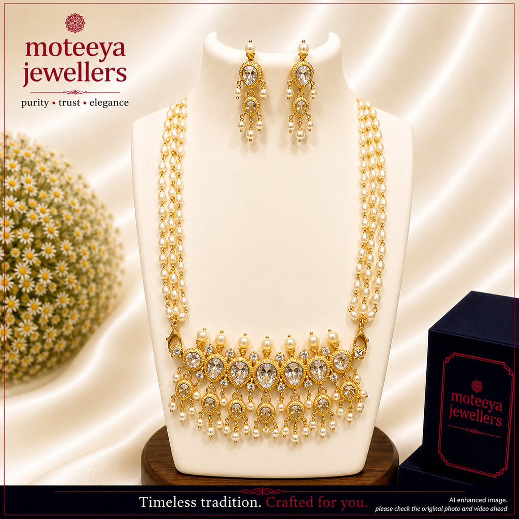 White tanmani with Rice pearls m415 415