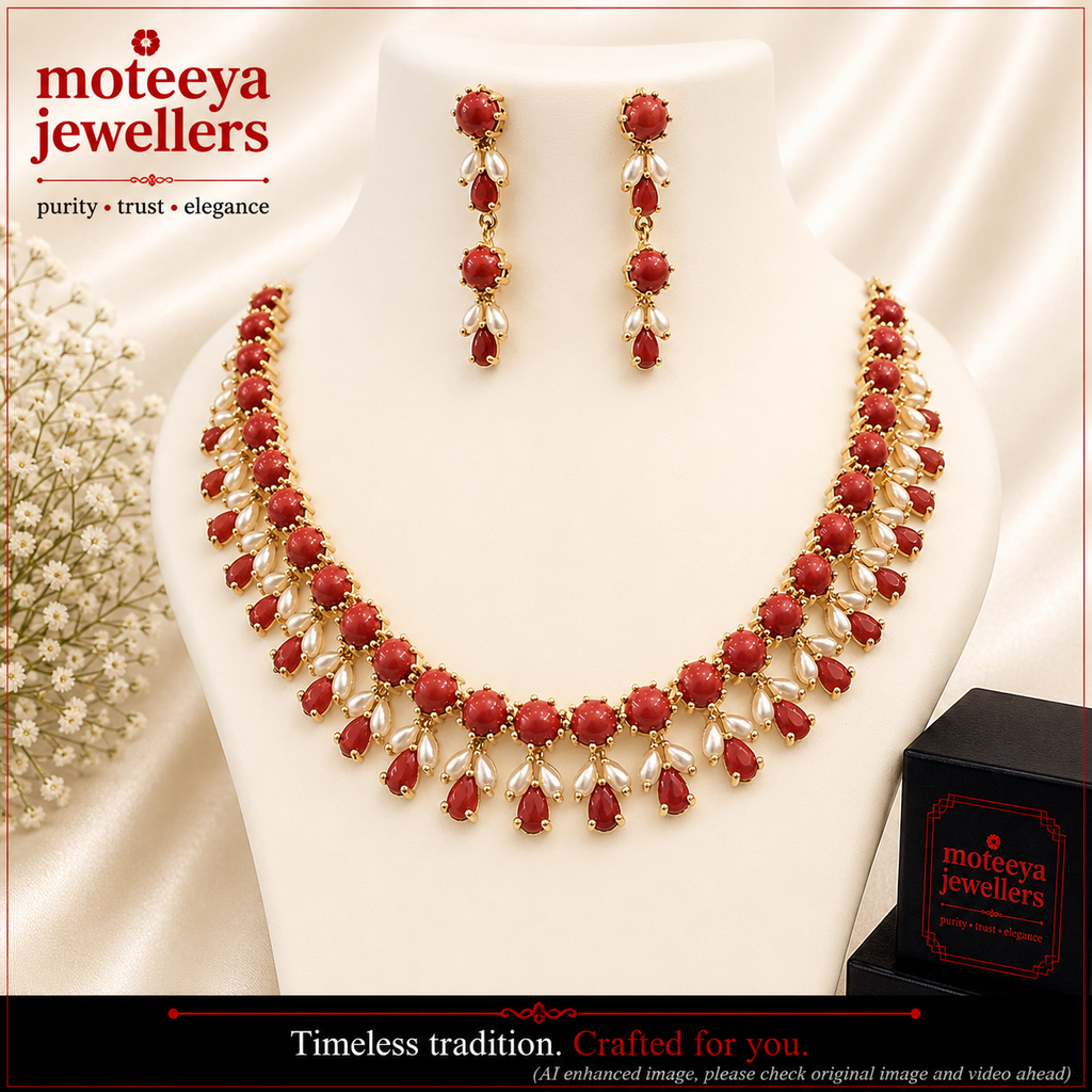 Moti Coral Necklace Set mKi546 m546 546