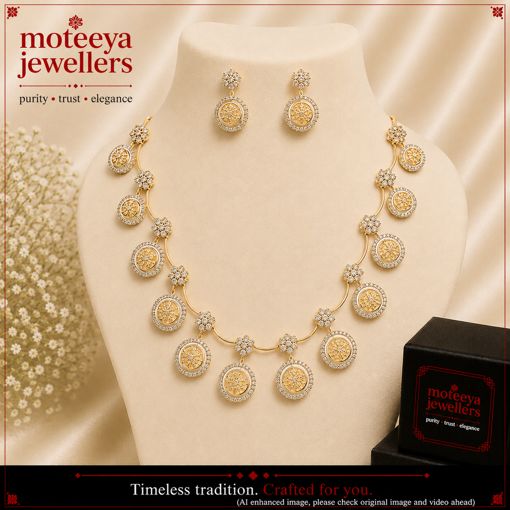 Mix Polish White American Diamond Necklace m350 350
