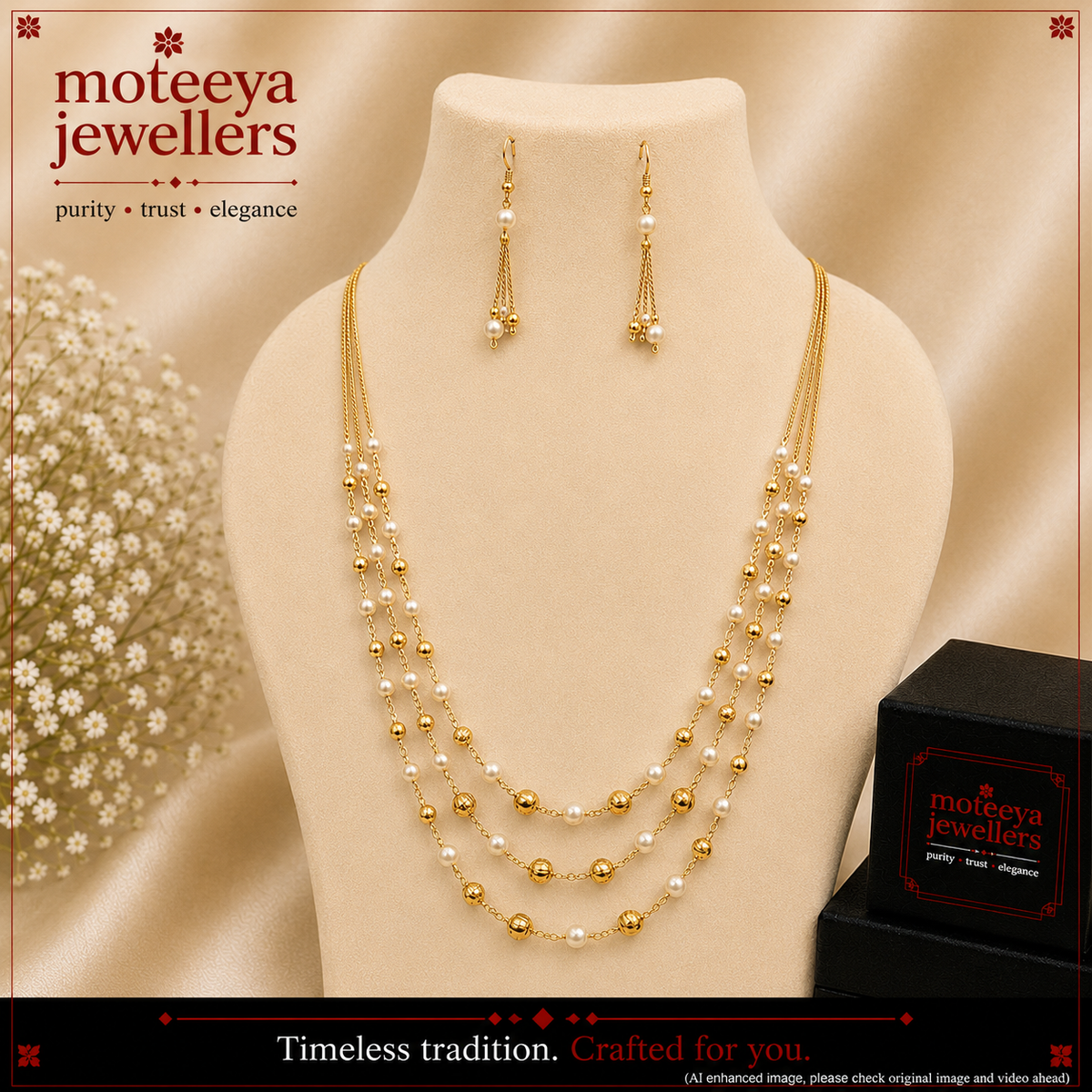 Moti Golden Beads Ranihaar m427 427