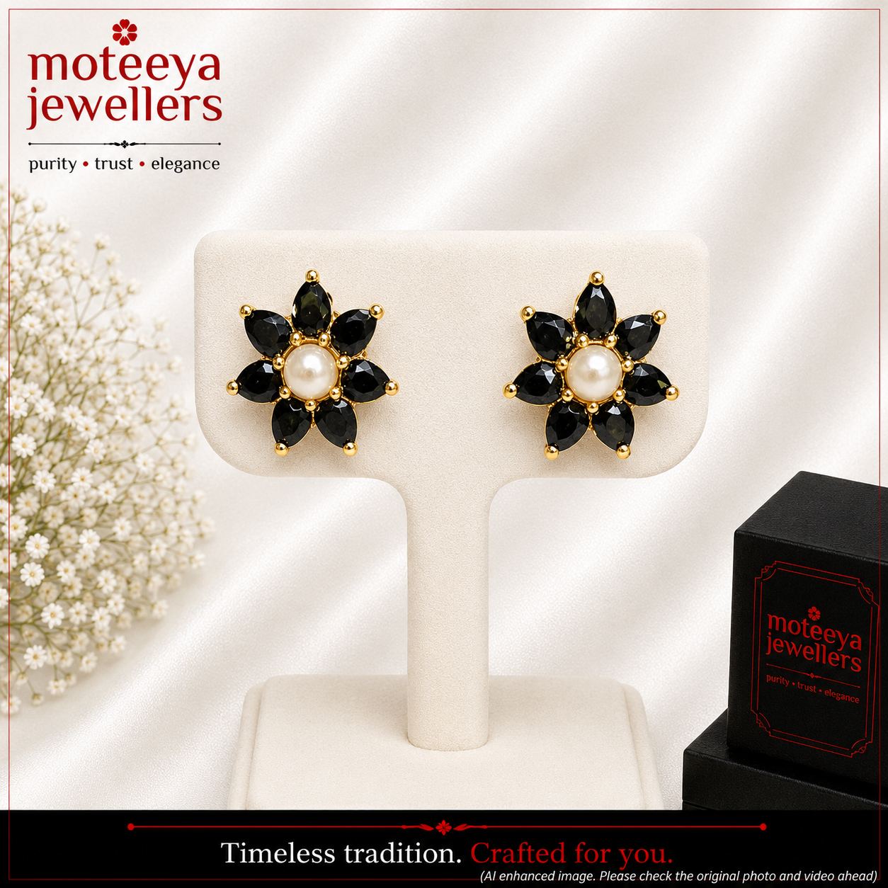 Black Moti Paan Shape Kudi TOP011