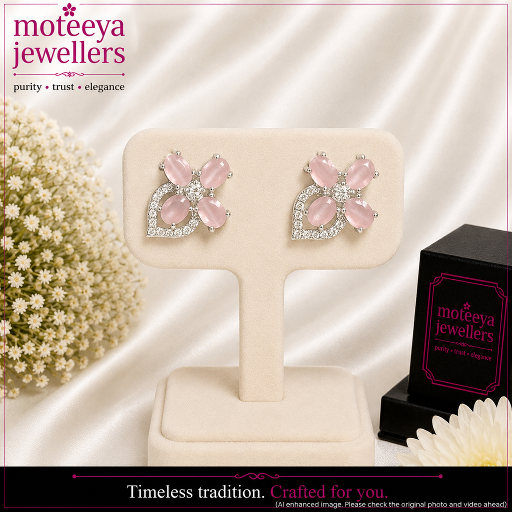 Pink and White American Diamonds Tops