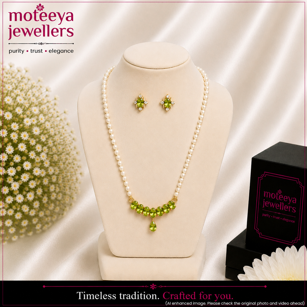 Small Peridot Bar Pendant Set PEN019