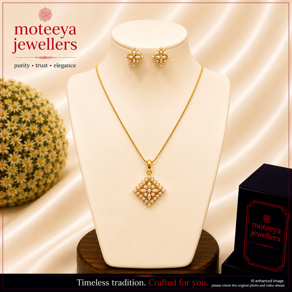 Pearl Locket set with chain mKj448 m448 448