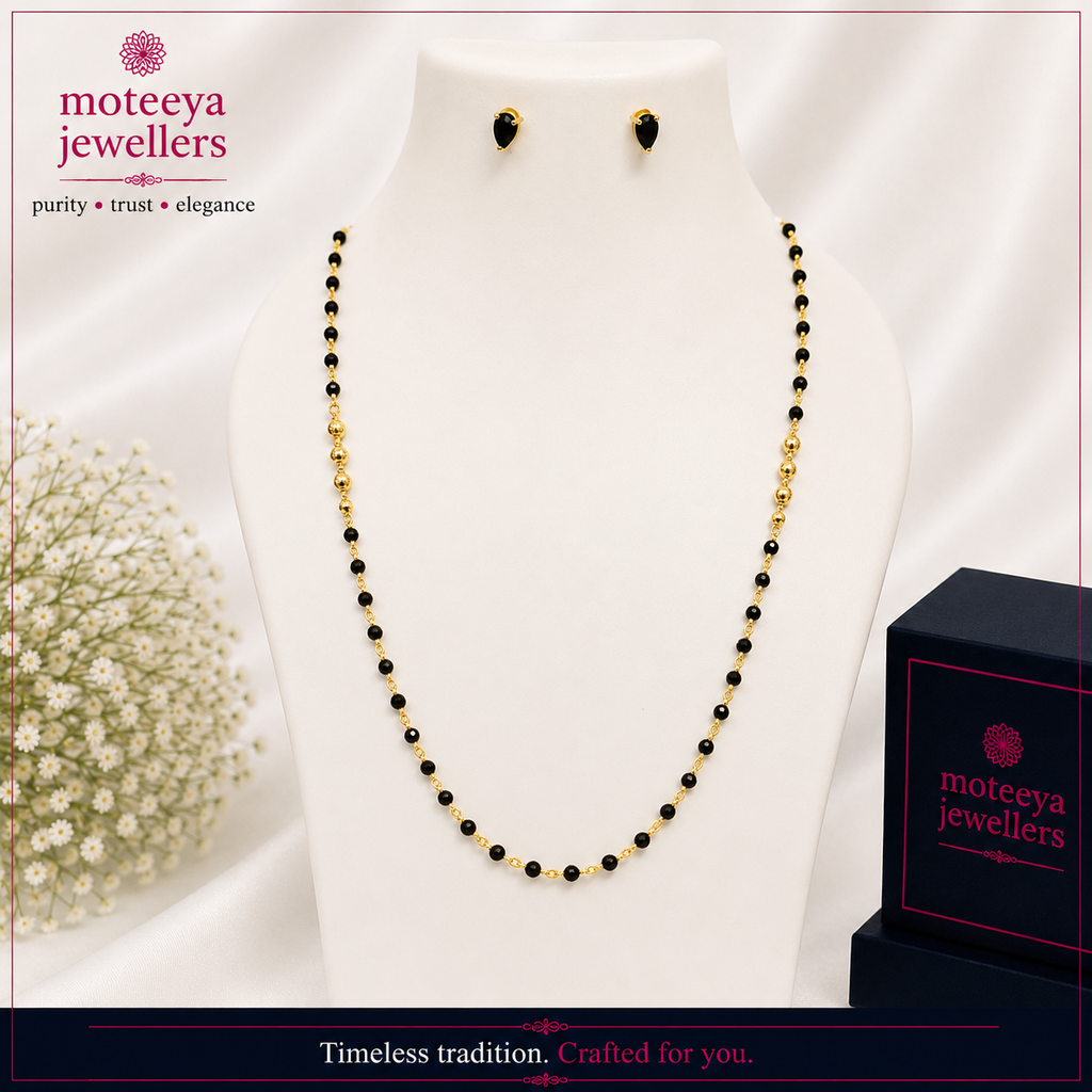 Short Single Line Mangalsutra with Tops m655 655