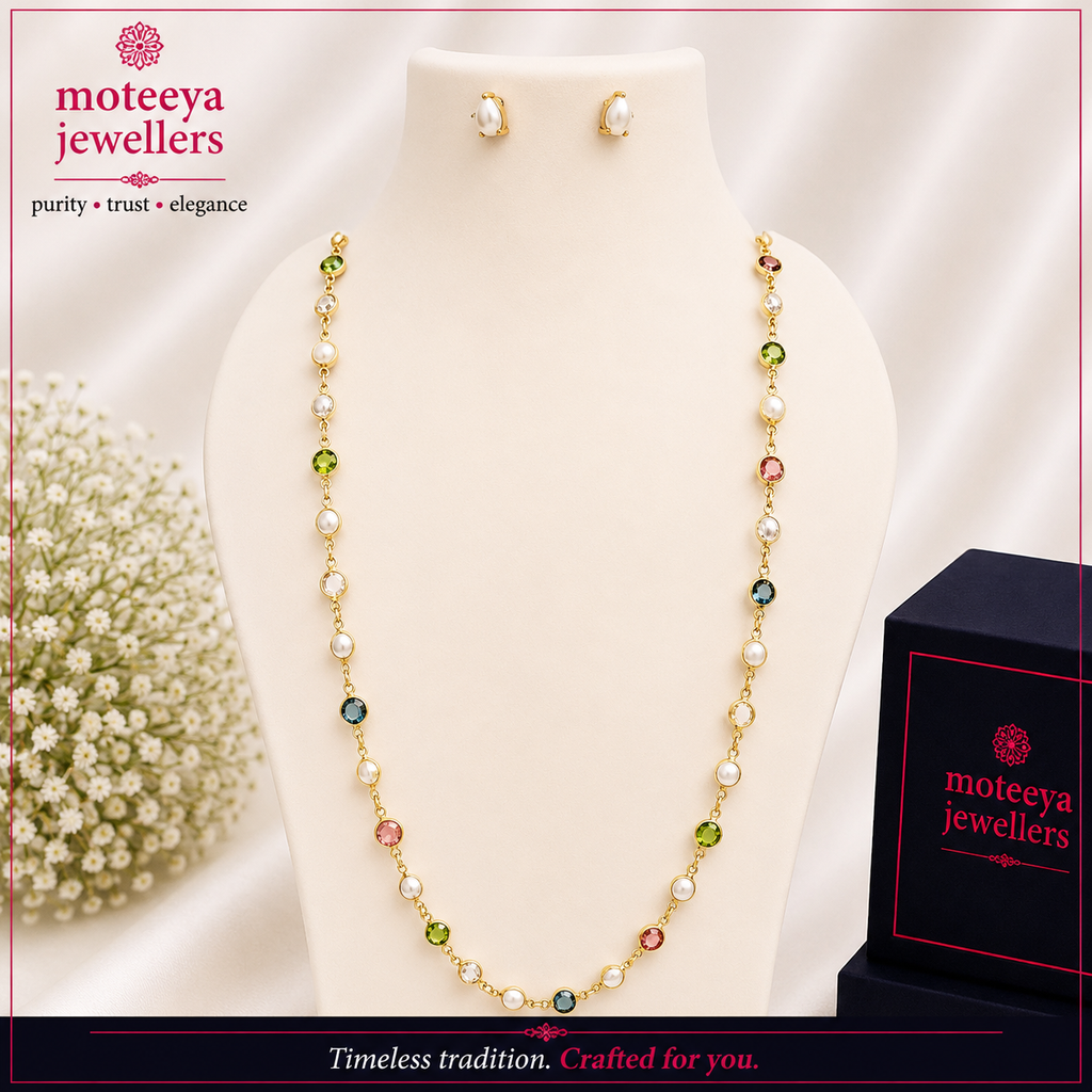Multi Colour Necklace Set with Bracelet m646 646