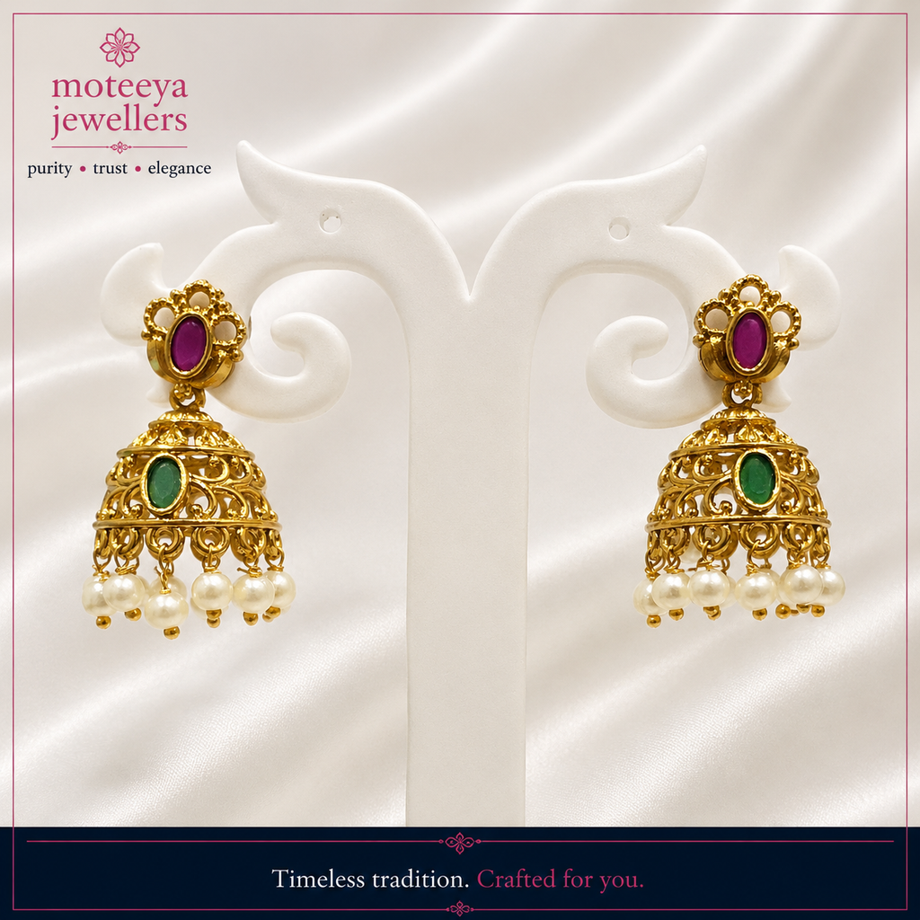 Red green ghumti earings m517 517