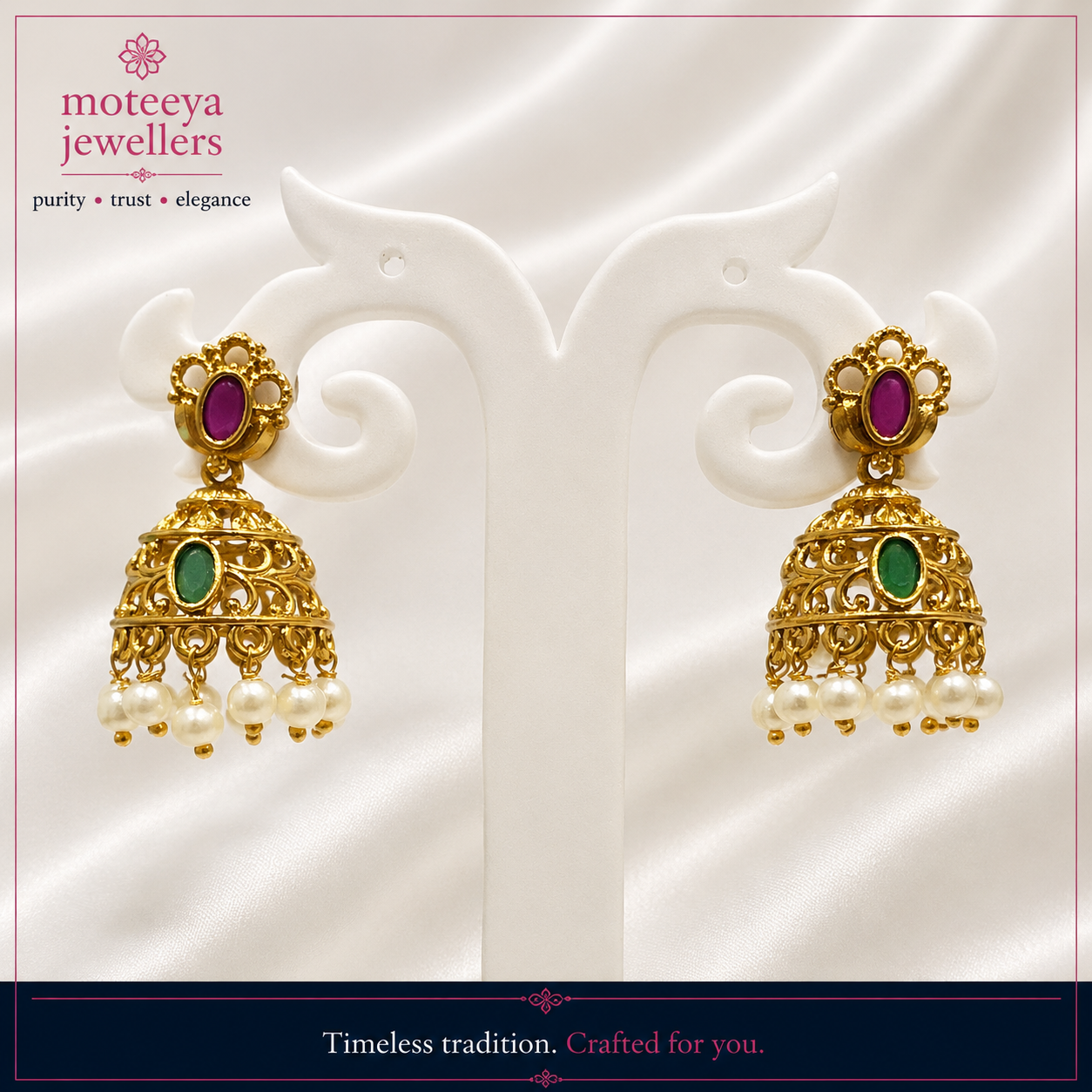 Red green ghumti earings m517 517