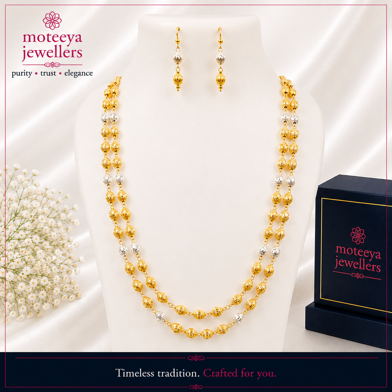 Mix Polish Oblong Beads Necklace Set m639 639