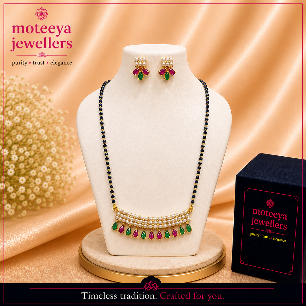 Red Green Moti Mangalsutra m530 530