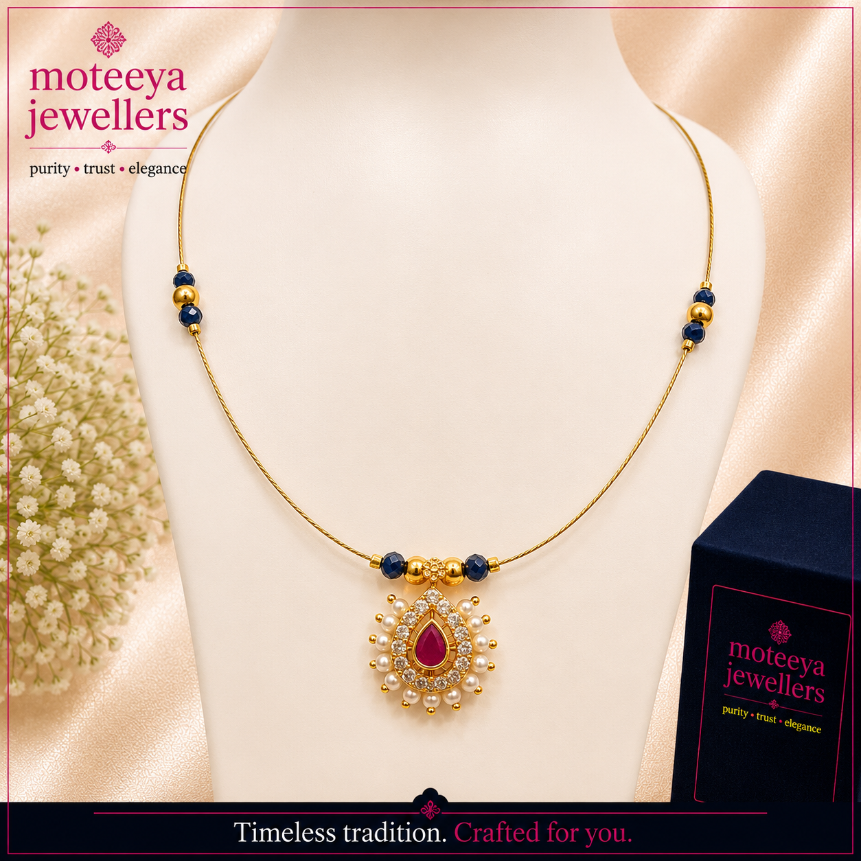 Antique finish Pendant String Mangalsutra Nec1106