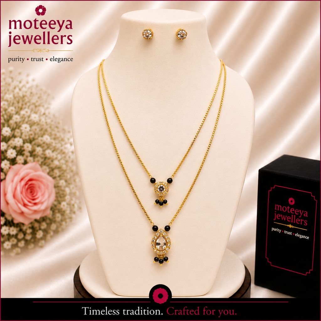 Delicate Two Layered AD Chain Mangalsutra m624 624