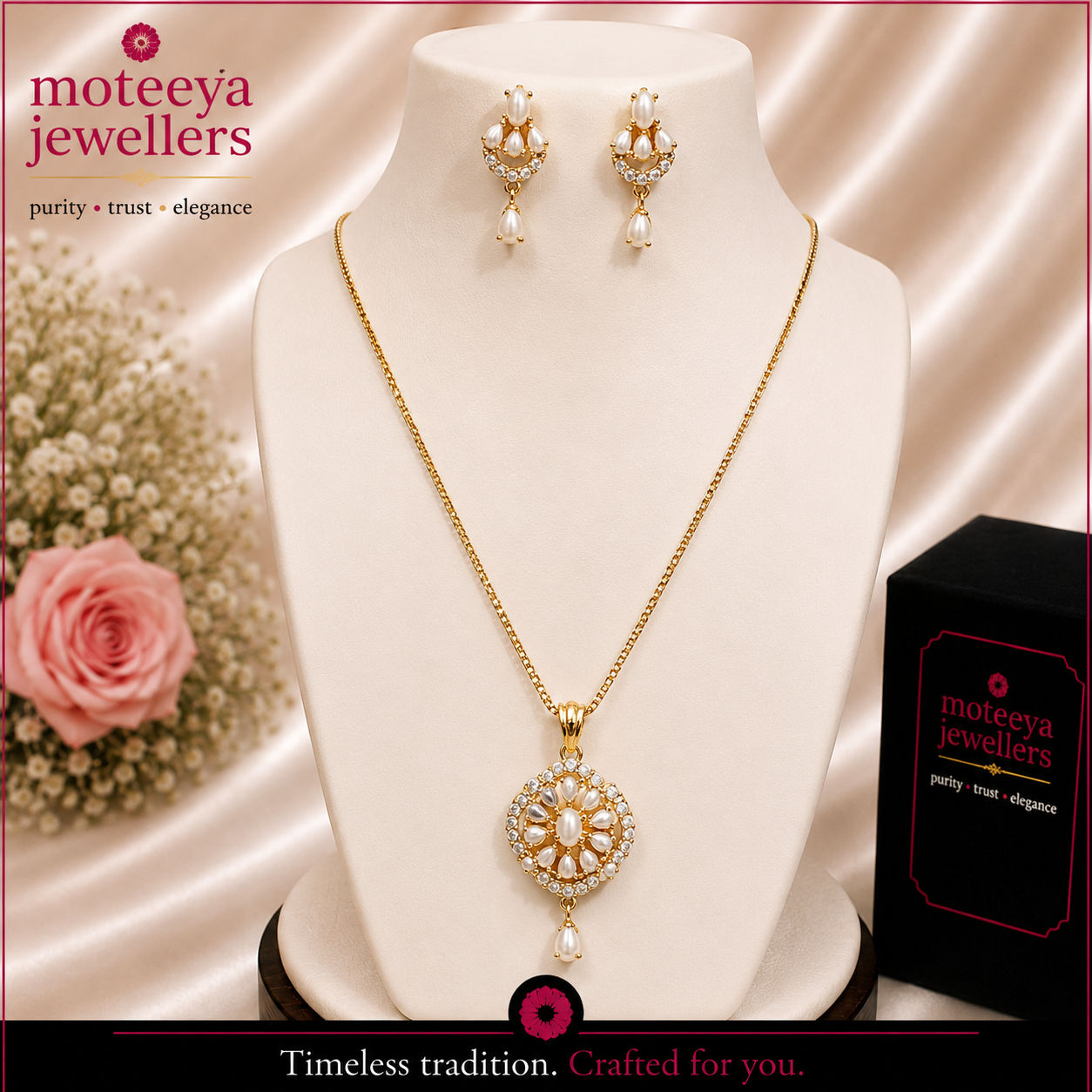 Moti Locket set + chain m370 370