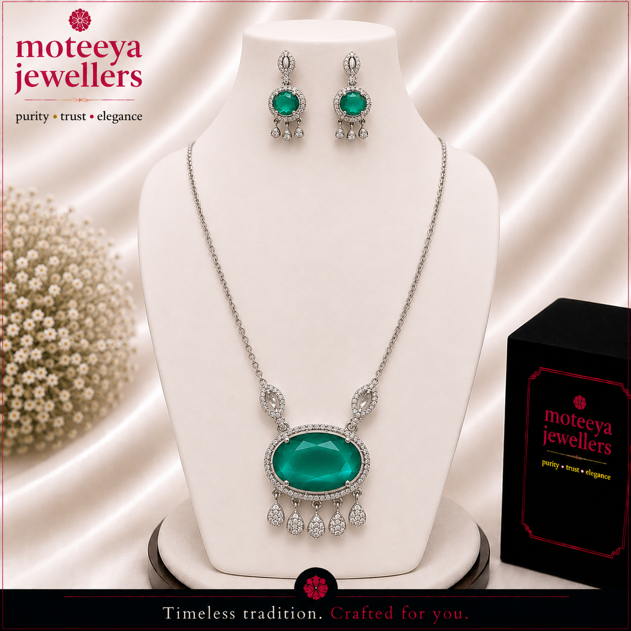 Transparent Oval locket set m328