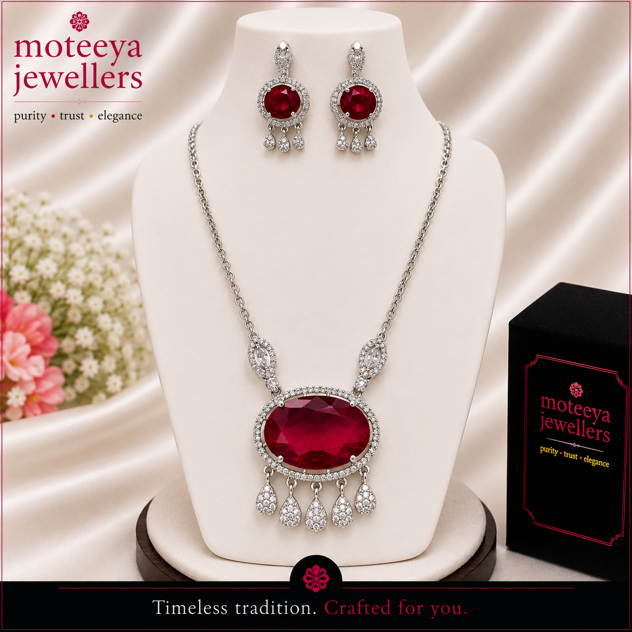 Transparent Oval locket set m328