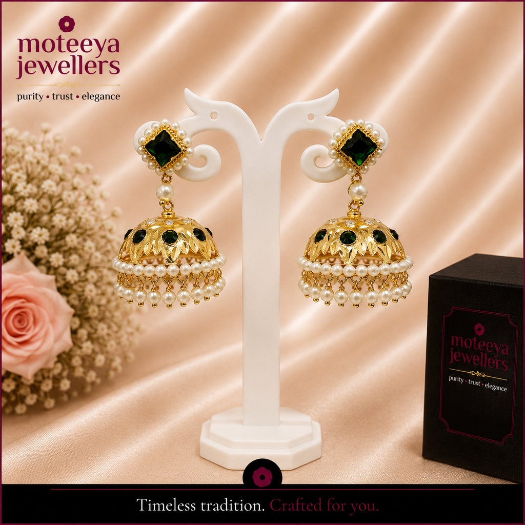 Green Ghumti Earrings m325