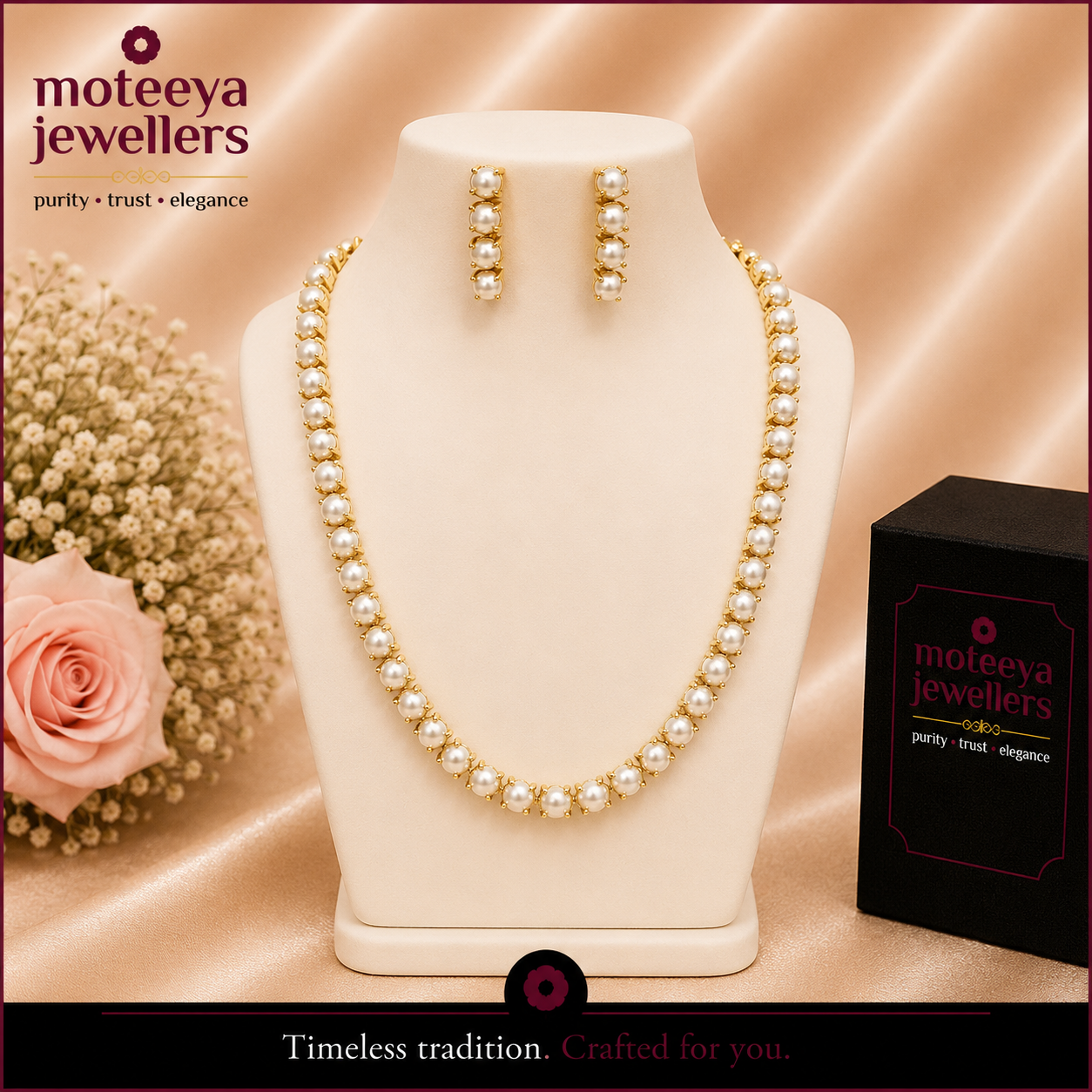 Moti Single Line Necklace m349