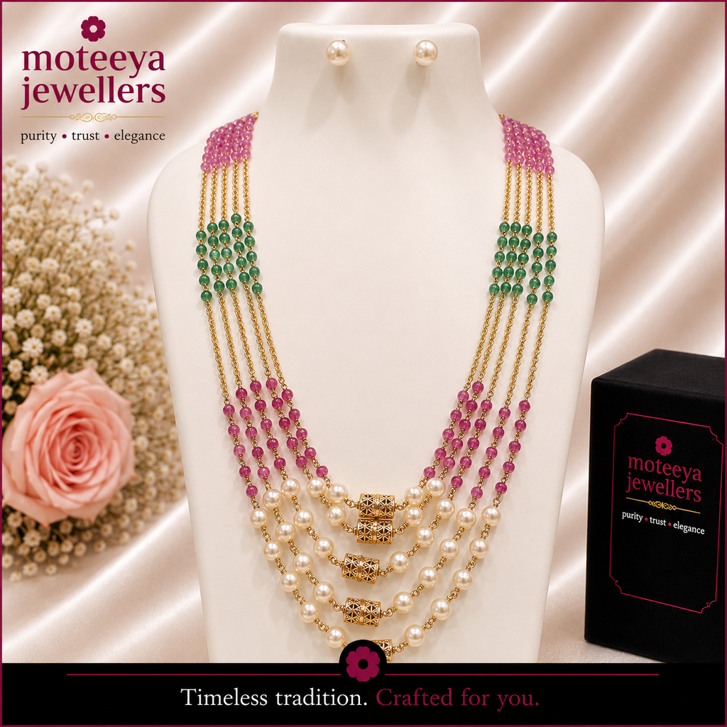 Five Layered Ranihaar with Antique Beads m367 367