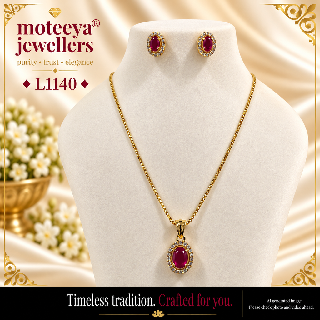 Single stone locket set L1140 1140