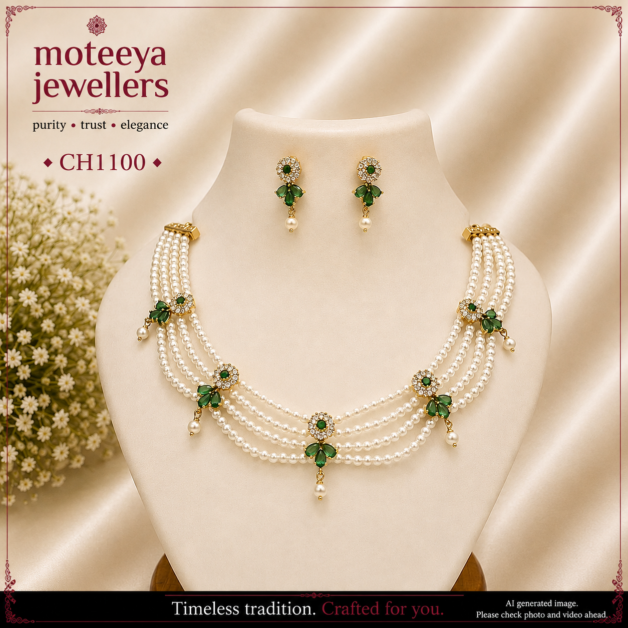 AD and pearl Choker CH1100