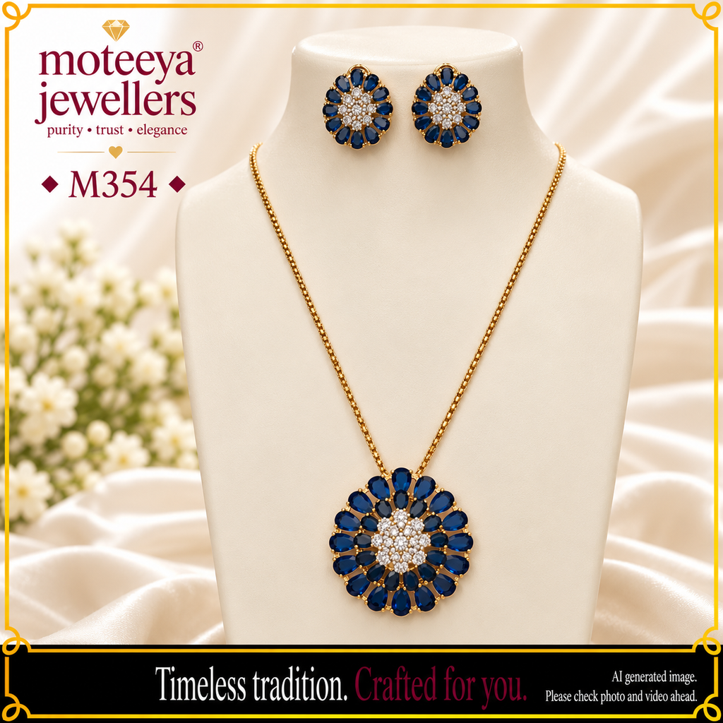 Pear Shaped American Diamonds Cluster Set m354