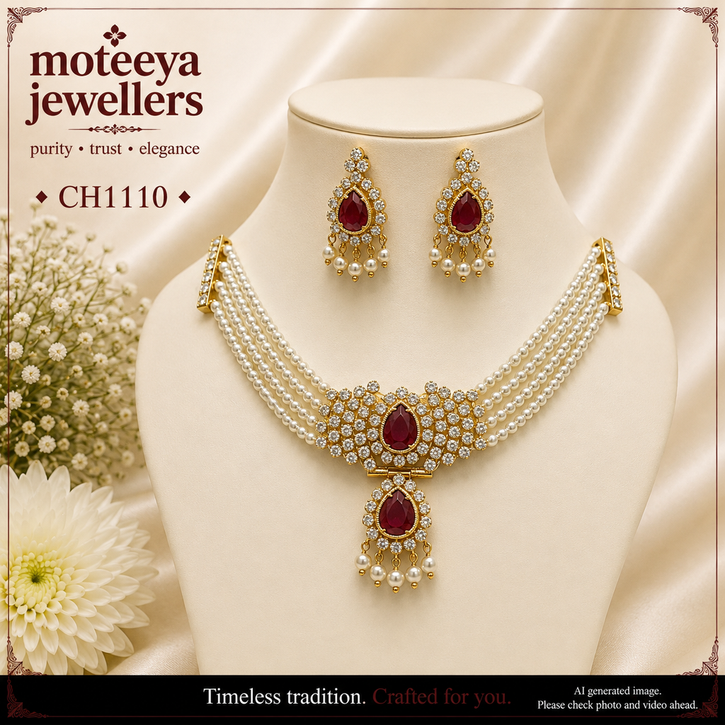 AD pearl drop choker CH1110
