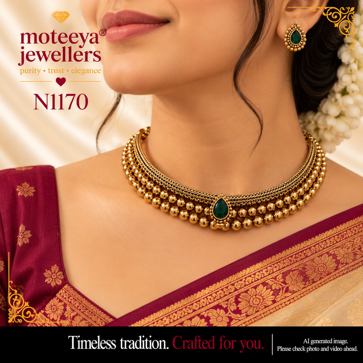 Antique finish traditional necklace N1170 1170