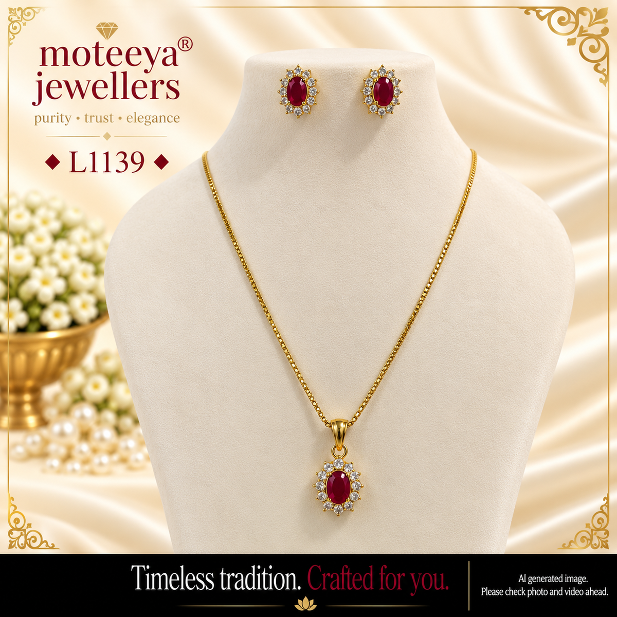 Single stone locket set L1139 1139