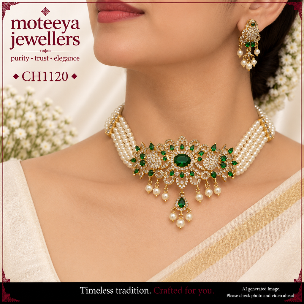 Green mayur choker CH1120