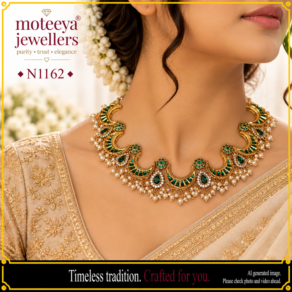 Green Chandrakor Necklace N1162 1162