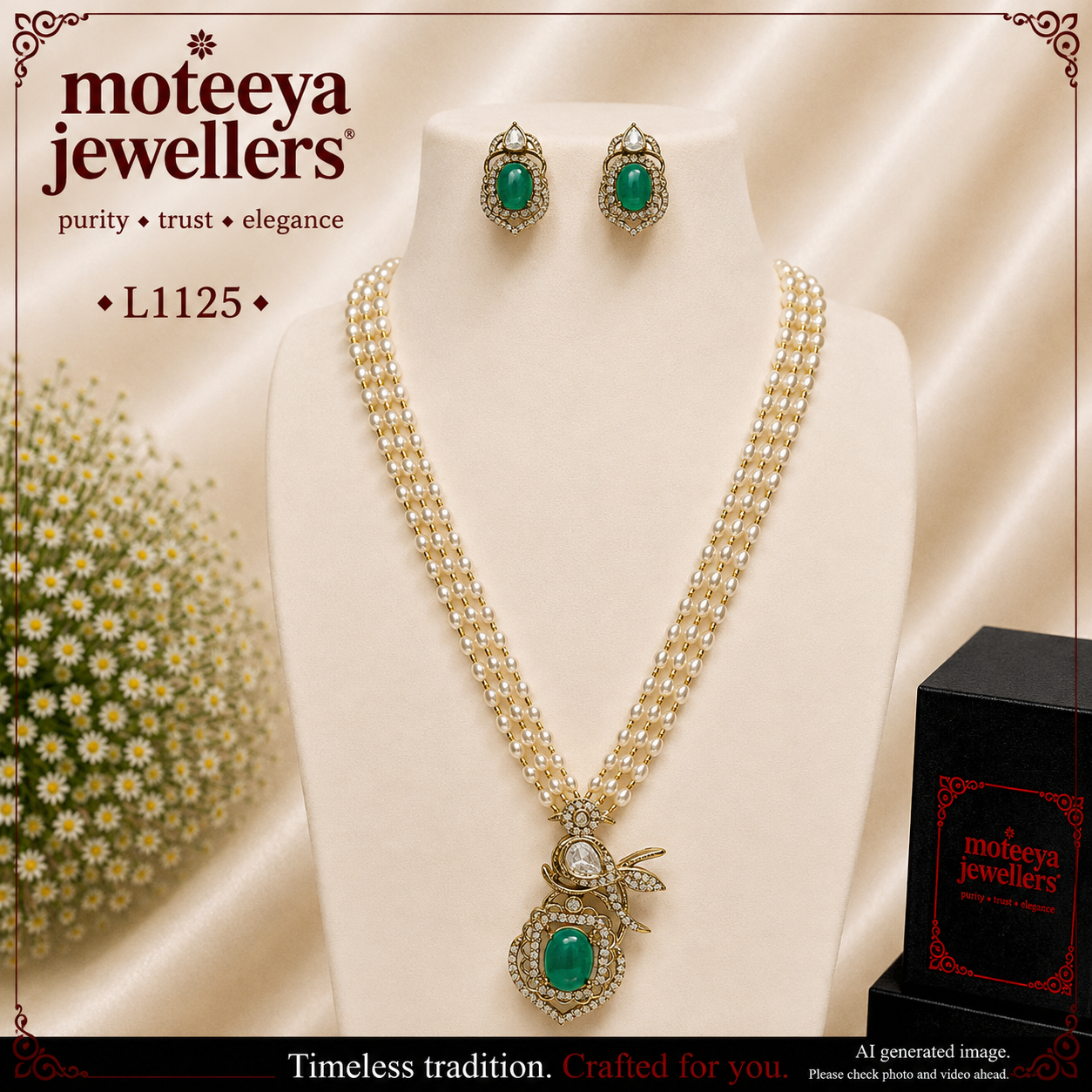 AD single stone Locket Set L1125 1125
