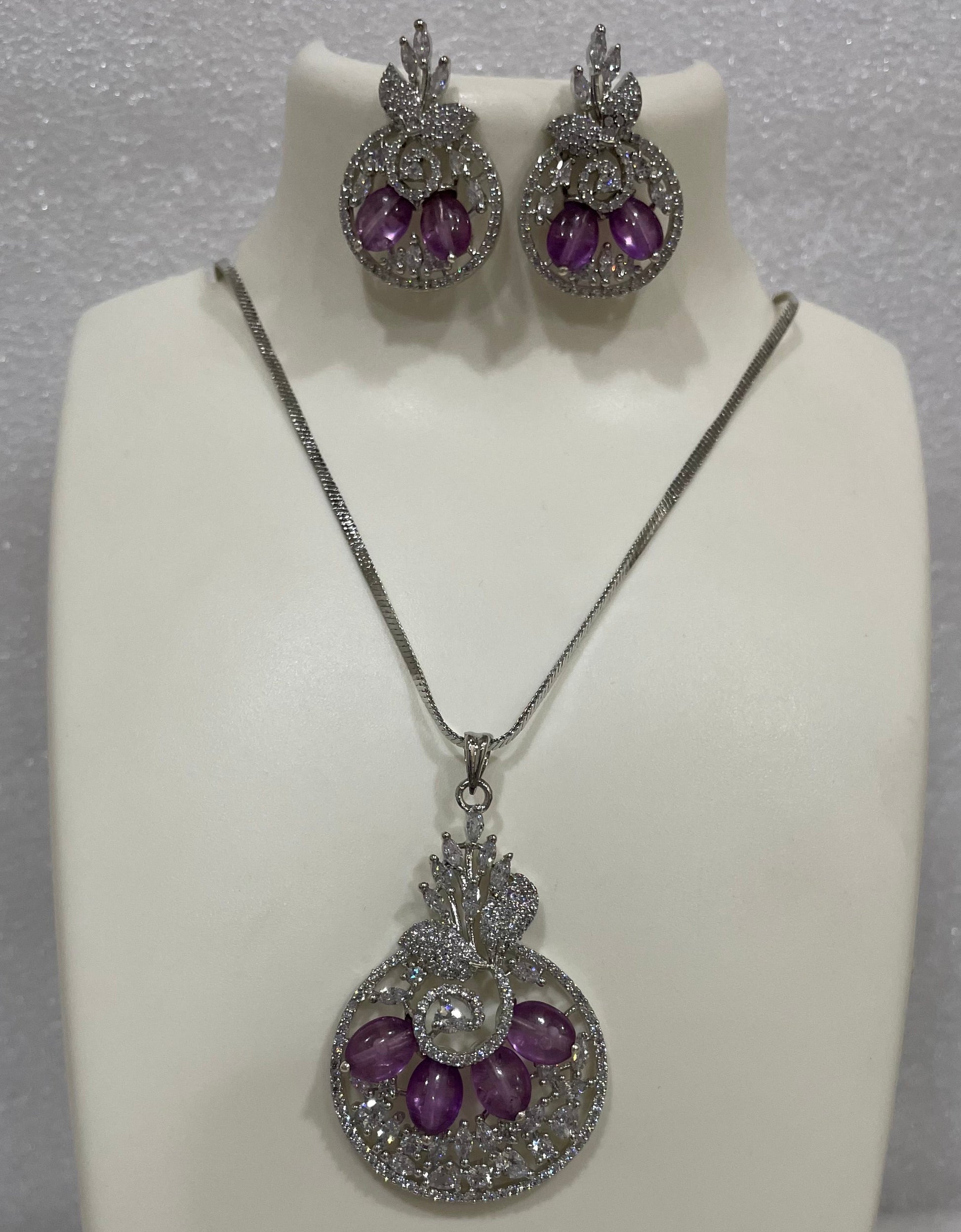 AD silver finish locket set L1124 1124