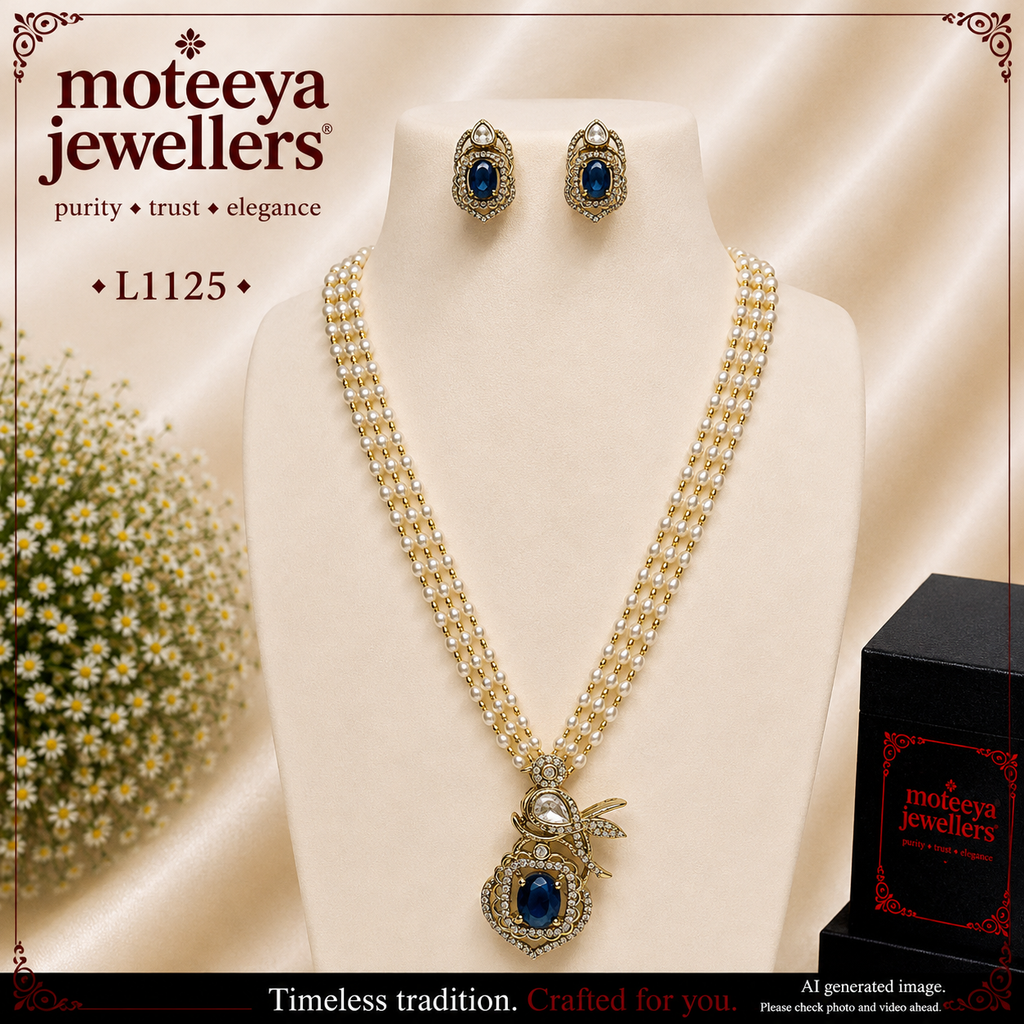 AD single stone Locket Set L1125 1125
