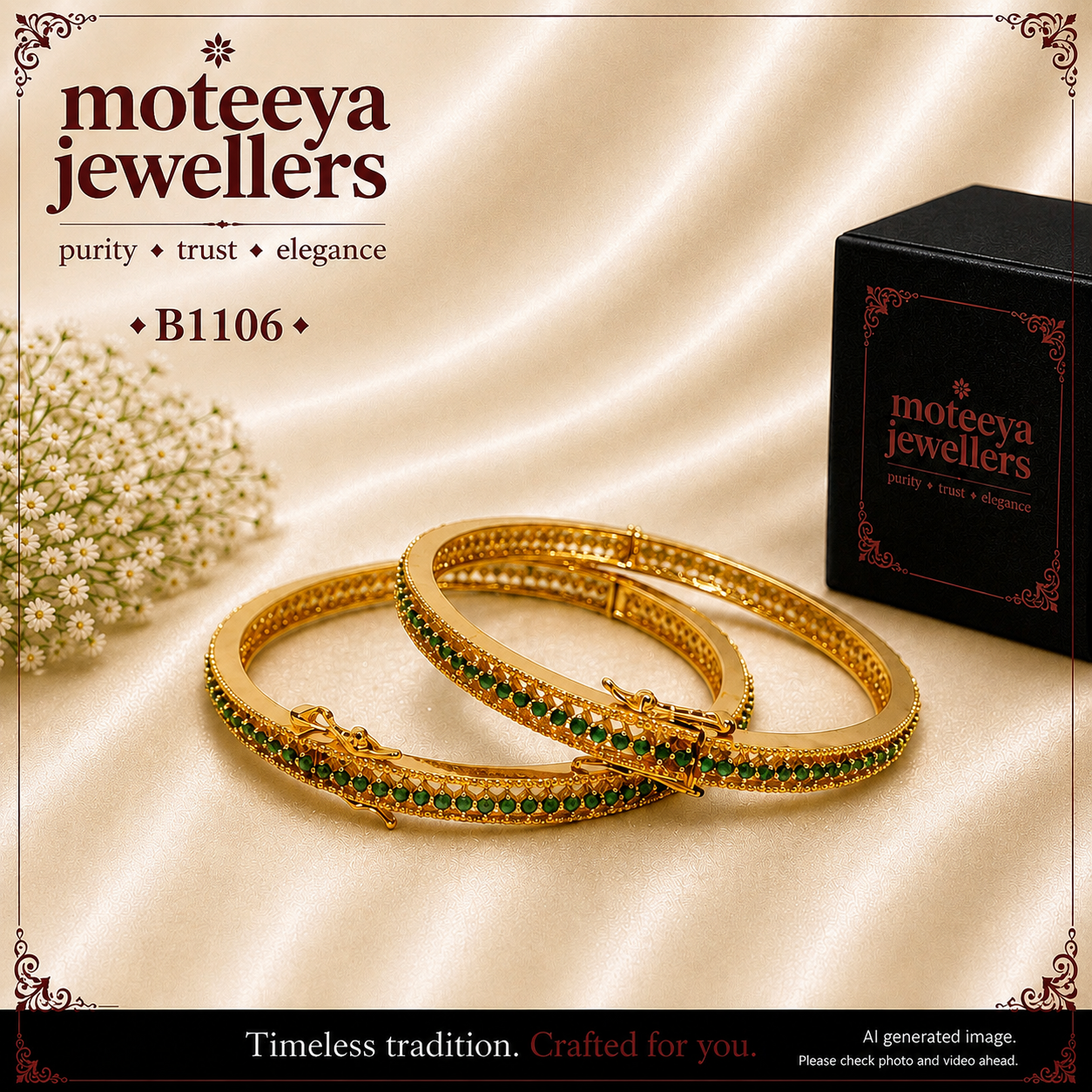 Delicate green color bangles B1106 1106