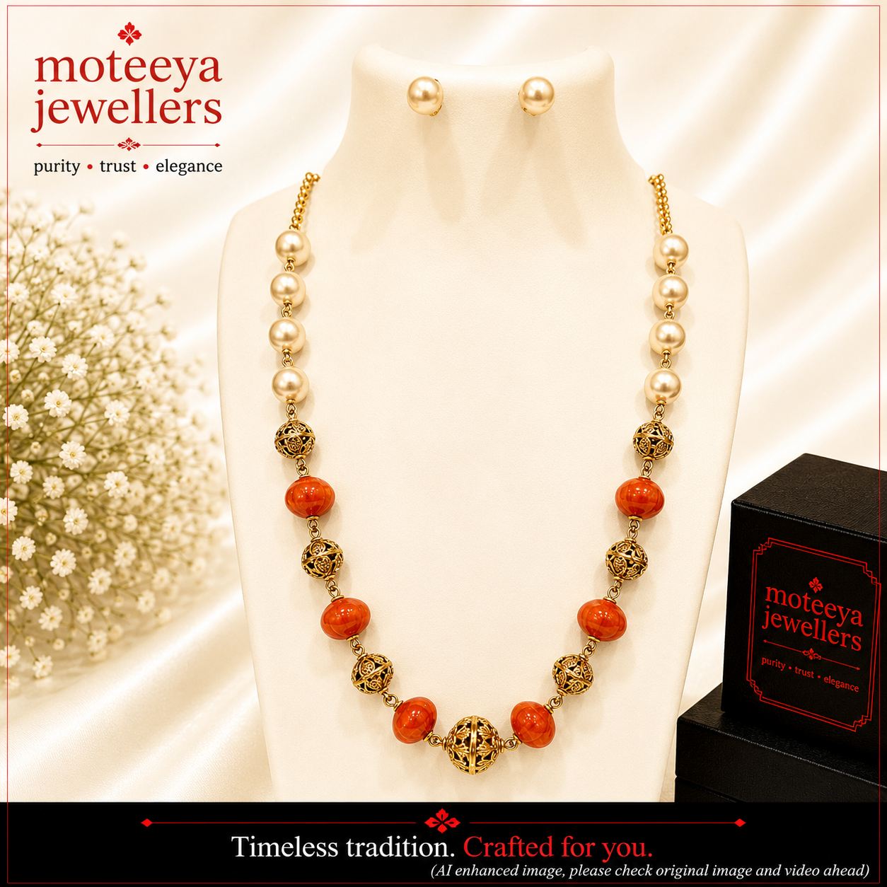 Single layer orange necklace N1120 1120