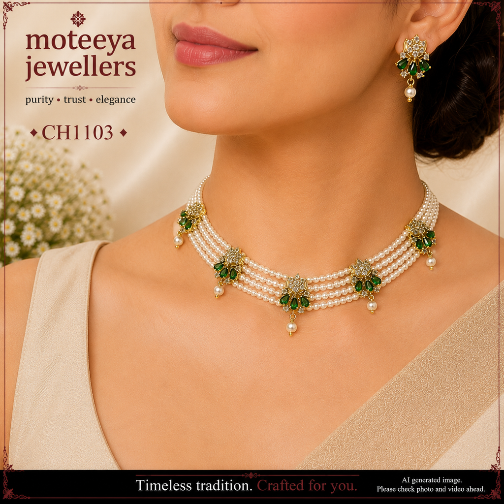 AD and pearl choker CH1103