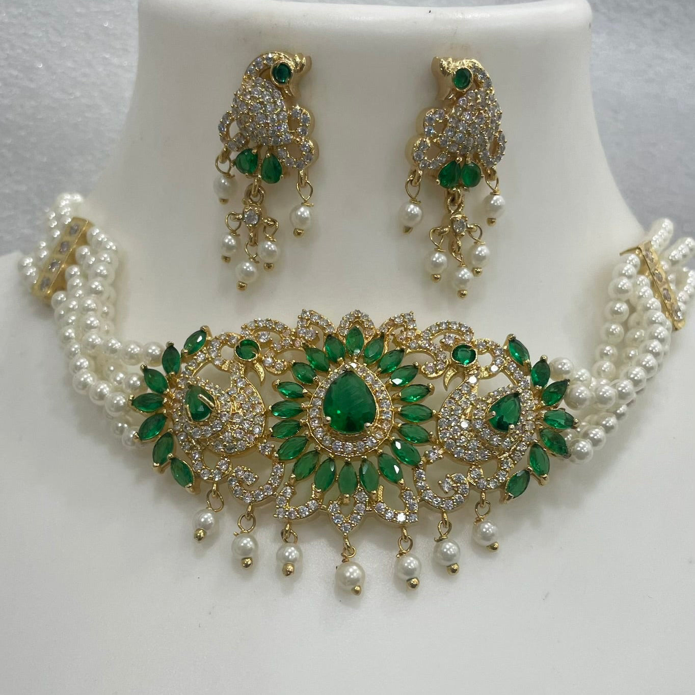 Green Mayur Choker CH1124